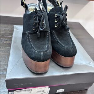 Vince Camuto Black and Brown Platform mules style INERTA